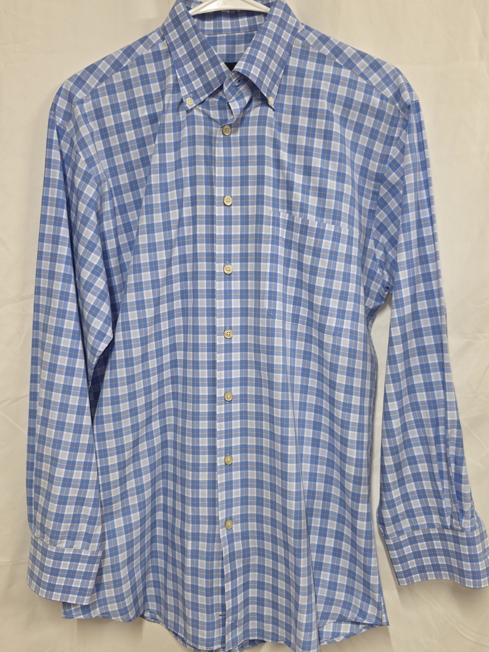 Men's Blue Plaid Button-Down Shirt - Classic Casual